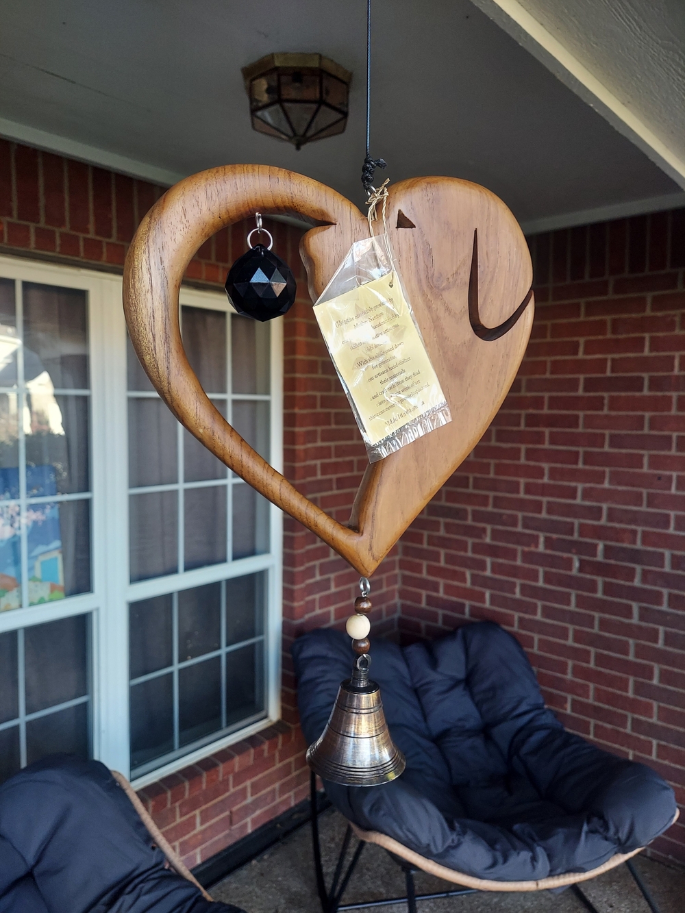 Habini Hand-Crafted Wooden Heart Ornament Java Island Garden Age Supply NWT